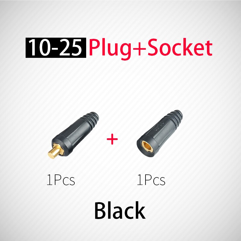 Conector de Cable de soldadura rápido adaptador para enchufe DKJ 10-25 35-50 50-70 acoplador accesorios de la máquina de soldadura: DKJ 10-25 Black
