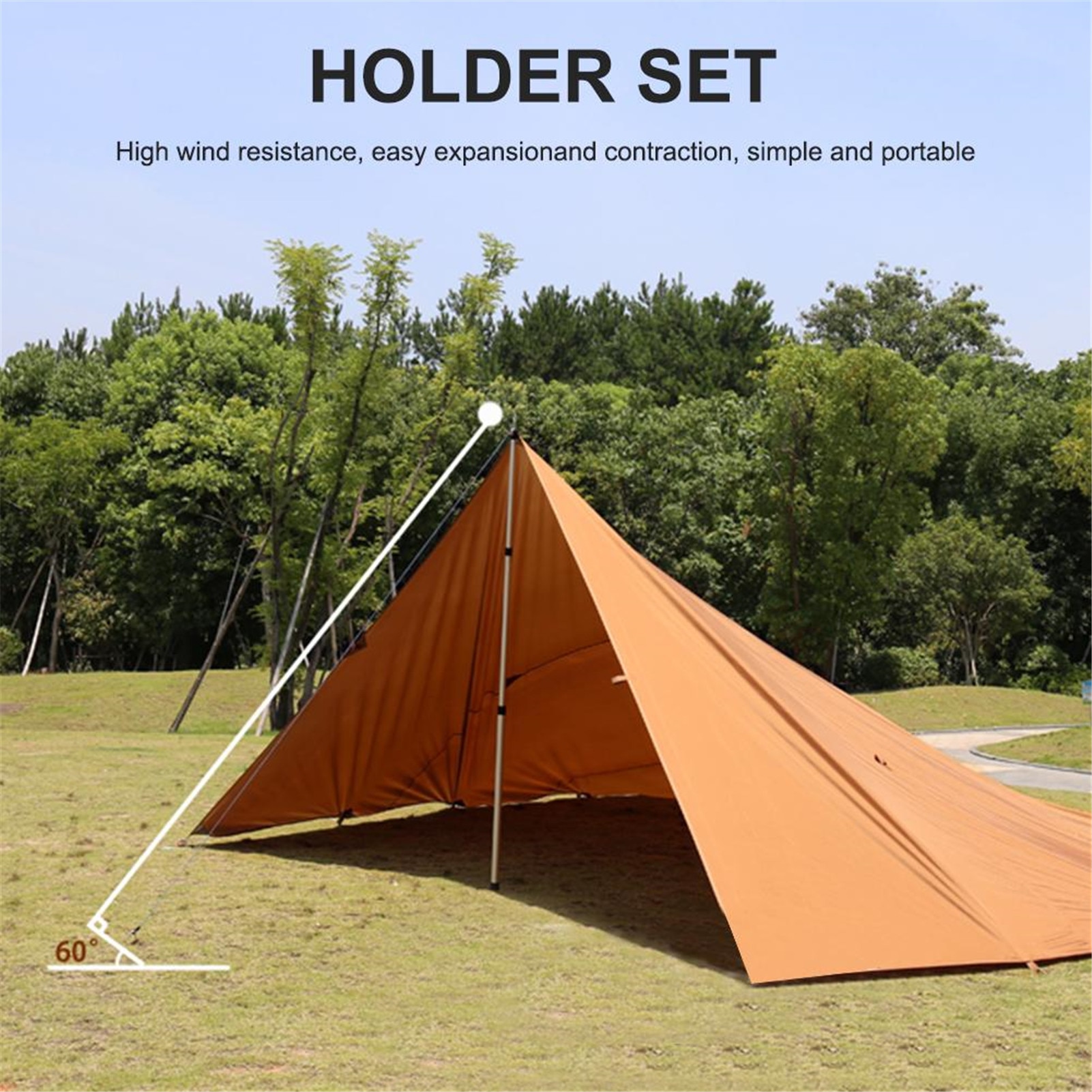2pcs Outdoor Camp Column Tent Canopy Pole 2.8m Aluminum Alloy Telescopic Aluminum Tube Adjustable And Bold Support Column
