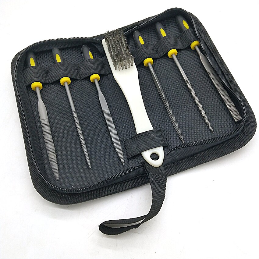 Small File Set, Needle Diamond Files 7PCS, for Precision Metal File Work, Woodworking, Plastic Carving Craft with Steel Brush