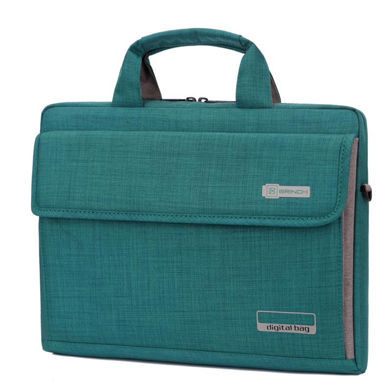 Unisex 6 Colors Big Capacity Nylon 13.3 14 15.6 Inch Laptop Bag Notebook Protective Case Cover Computer Bags: Green / 14"