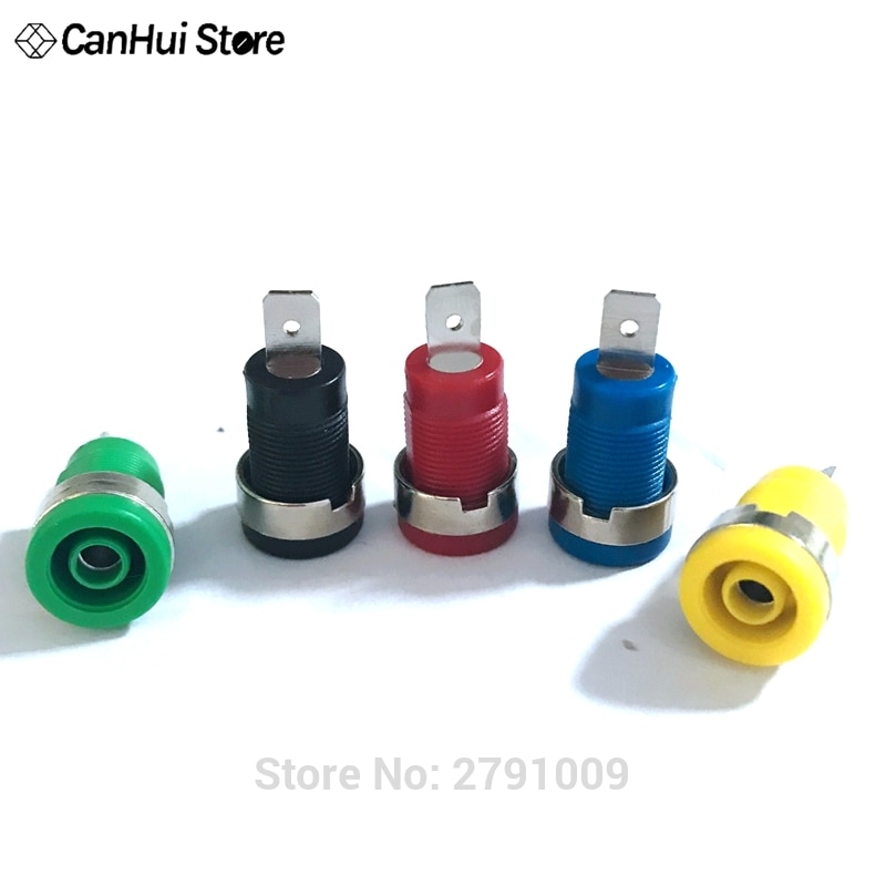 5 Pcs 4mm Banana Plugs Female Jack Socket Plug Wire Connector 5 Colors Each 1pcs Multimeter 