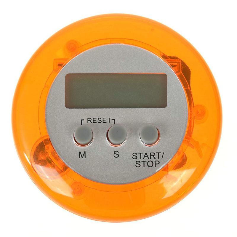 Five kinds of color Circular LCD digital kitchen countdown timer Cooking counter Reverse timer alarm clock magnetic: Orange