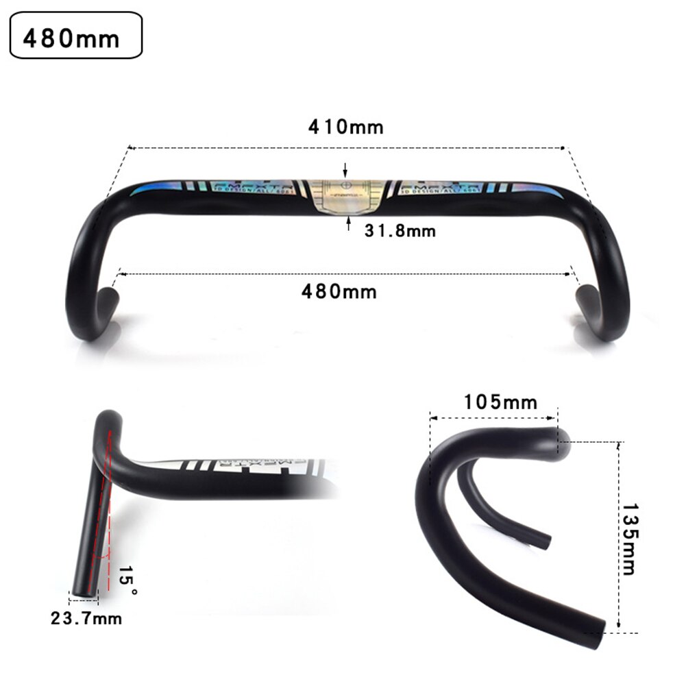 Road Bike Gravel Handlebar Ultralight Racing Bike Bar Bike Steering Wheel Bent Handlebar Inner Routing 31.8mm*420/450/480mm: 480mm