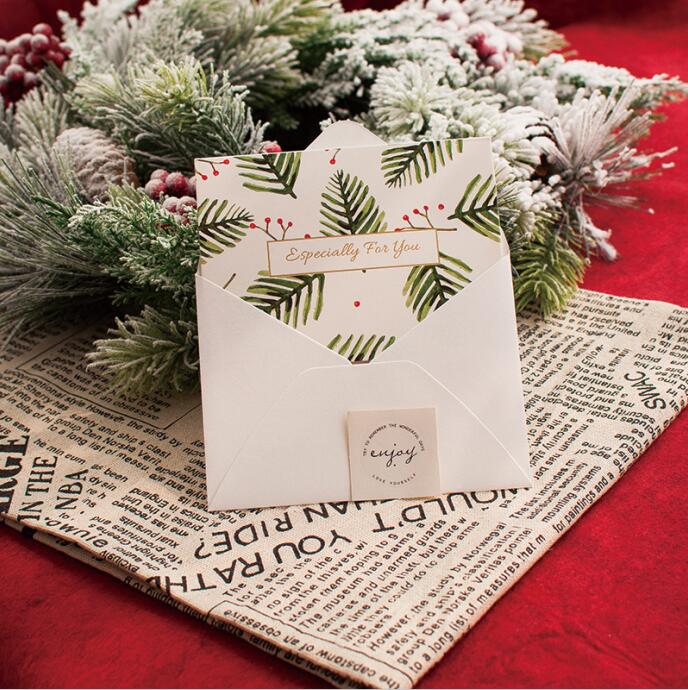 5 uds. Tarjetas de felicitación creativas de flores y plantas con adhesivo para sobres invitaciones para bodas, cumpleaños, , suministros de decoración: B
