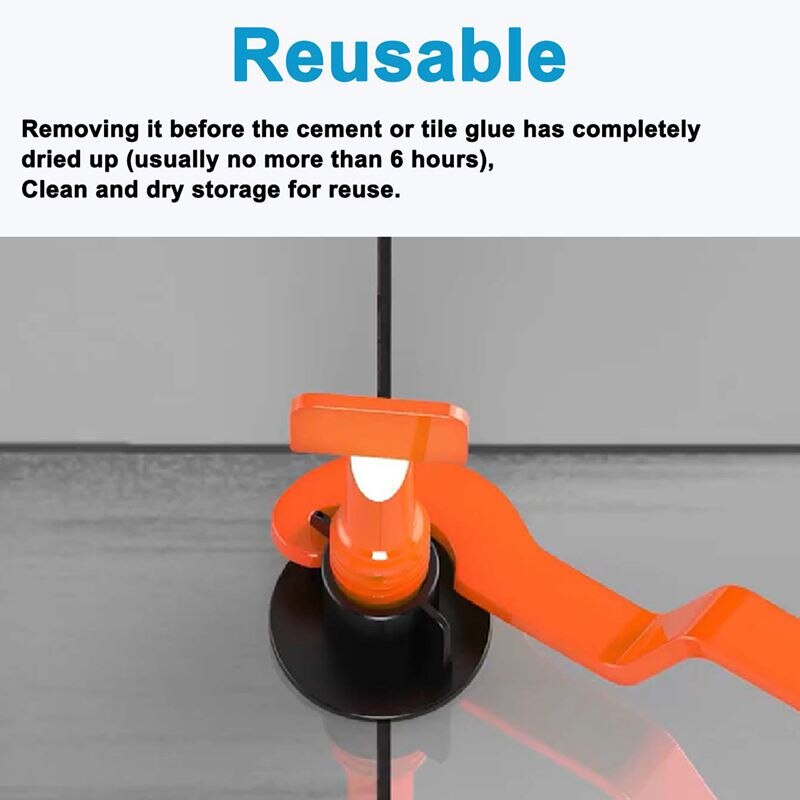 Premium Tile Leveling System Kit With 50Pcs Tile Leveler Spacers, 2X Special Wrenches, Reusable Tile Installation Tool Kit For C