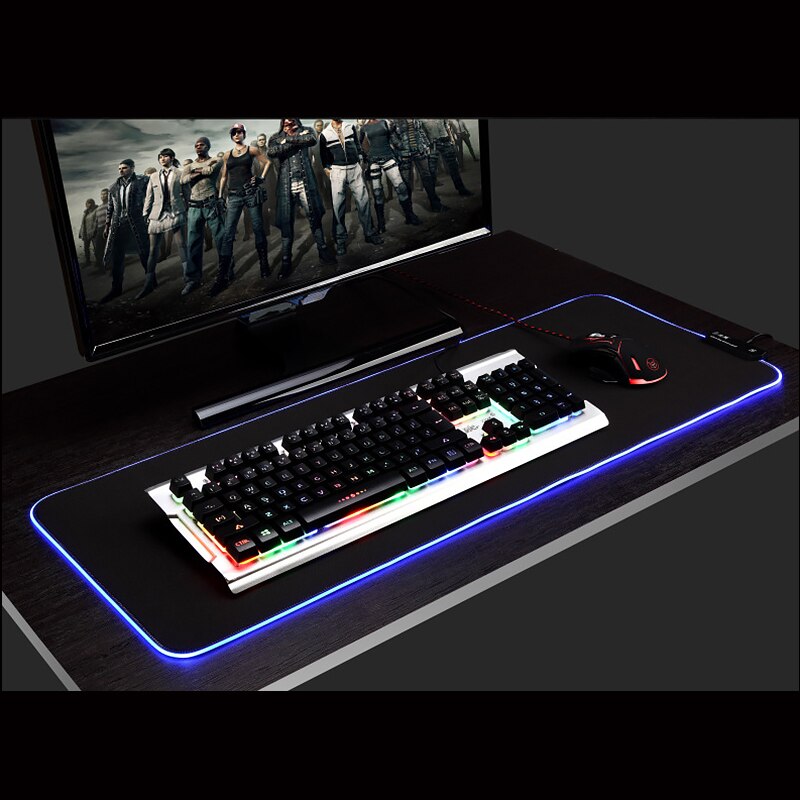 Rgb Gaming Muismat Grote Gaming Muismat Gamer Led Verlichte Anti-Slip Natuurlijke Rubber Accessoires Grote Xl muis Mat