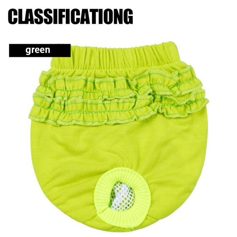 Huisdier Kant Fysiologische Broek Antibacteriële Hond Luier Wasbare Meisje Hond Menstruatie Ondergoed Korte Sanitaire Duurzaam Pet Shorts: Green / S
