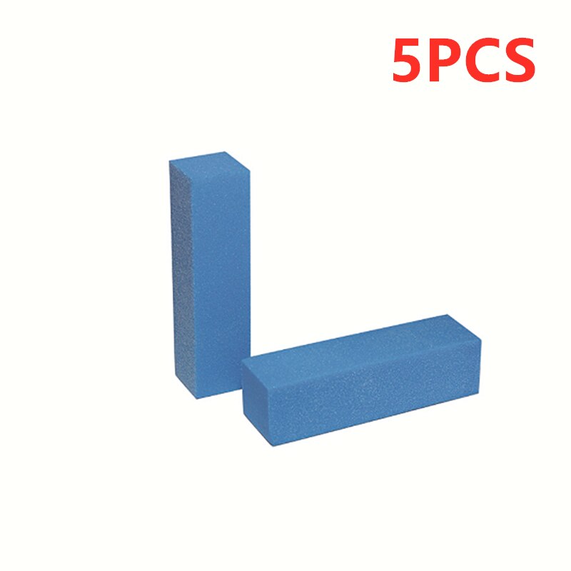 2/5/10 PIÈCES Mini Lime À Ongles Éponge Blanc Ponçage Bloc Tampon Durable Bloc Acrylique Vernis Pédicure Manucure Outils D'art D'ongle: 5PCS Blue
