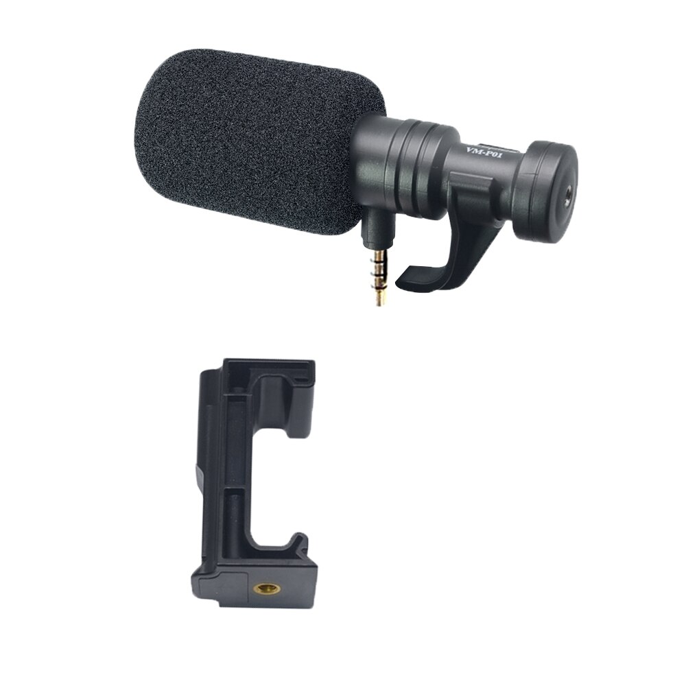 Mcoplus 3.5mm telefonvideomikrofonmikrofon til optagelse af mobilinterview vlogmikrofon til android iphone samsung smartphone: Grå