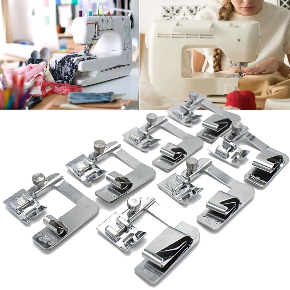1 pz cucito Hemmer pressore orlo arrotolato piedi accessori per cucire piedino per uso domestico piedino multifunzione per macchina da cucire