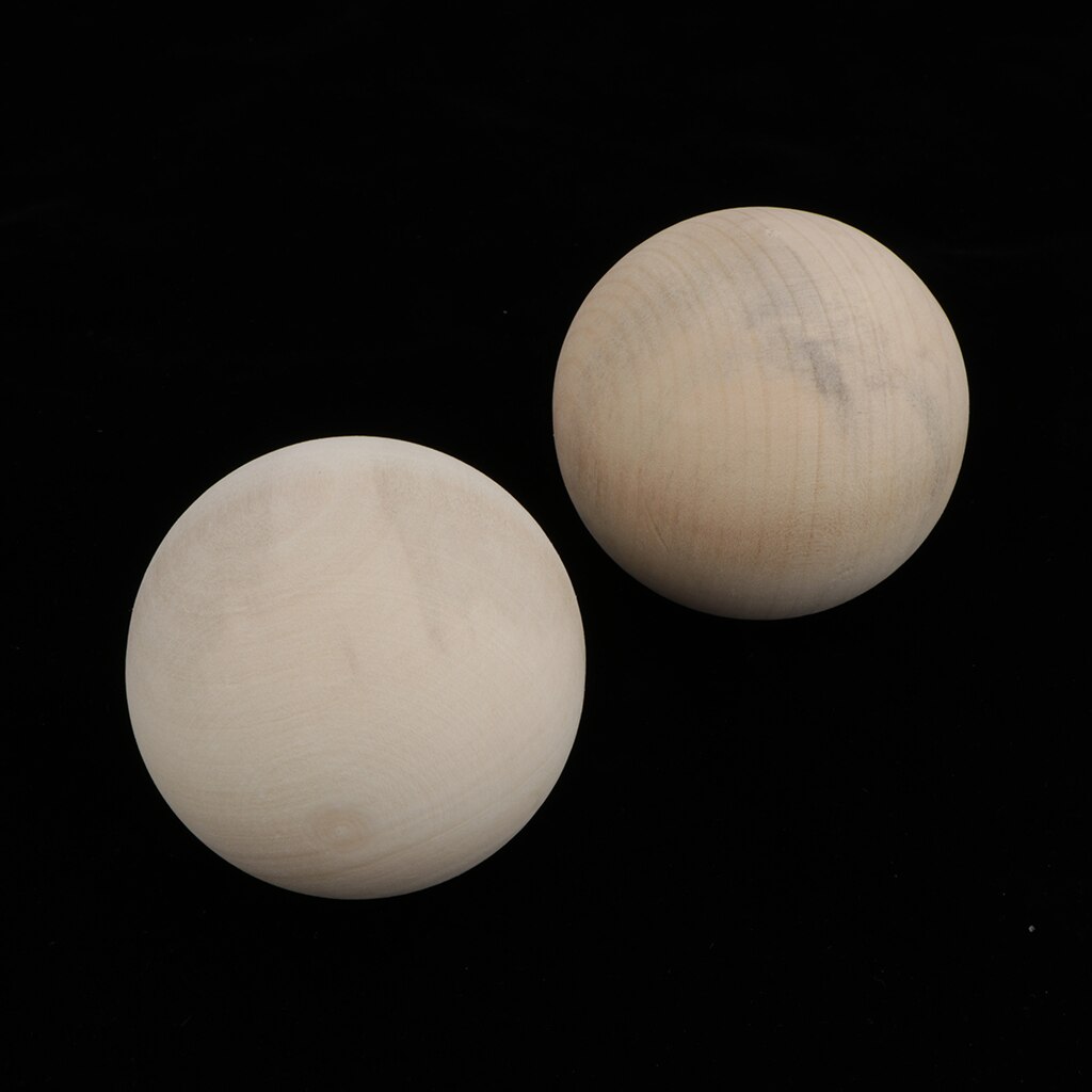 2 Pcs Natural Wooden Balls Beads Beech Wood Ball Hardwood Balls Solid 70mm