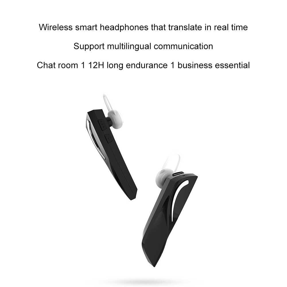 Bluetooth 5.0 Smart Wireless Instant Translation Bluetooth Headset Wireless Voice Translator Headset Translation Dual-Use