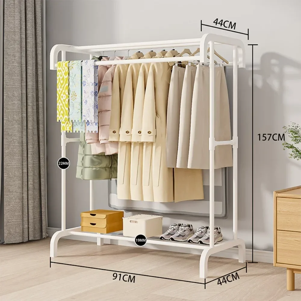 Porte-vêtements grand cintre Simple multicouche support de séchage au sol support de séchage ménage mobile intérieur roulant cintre