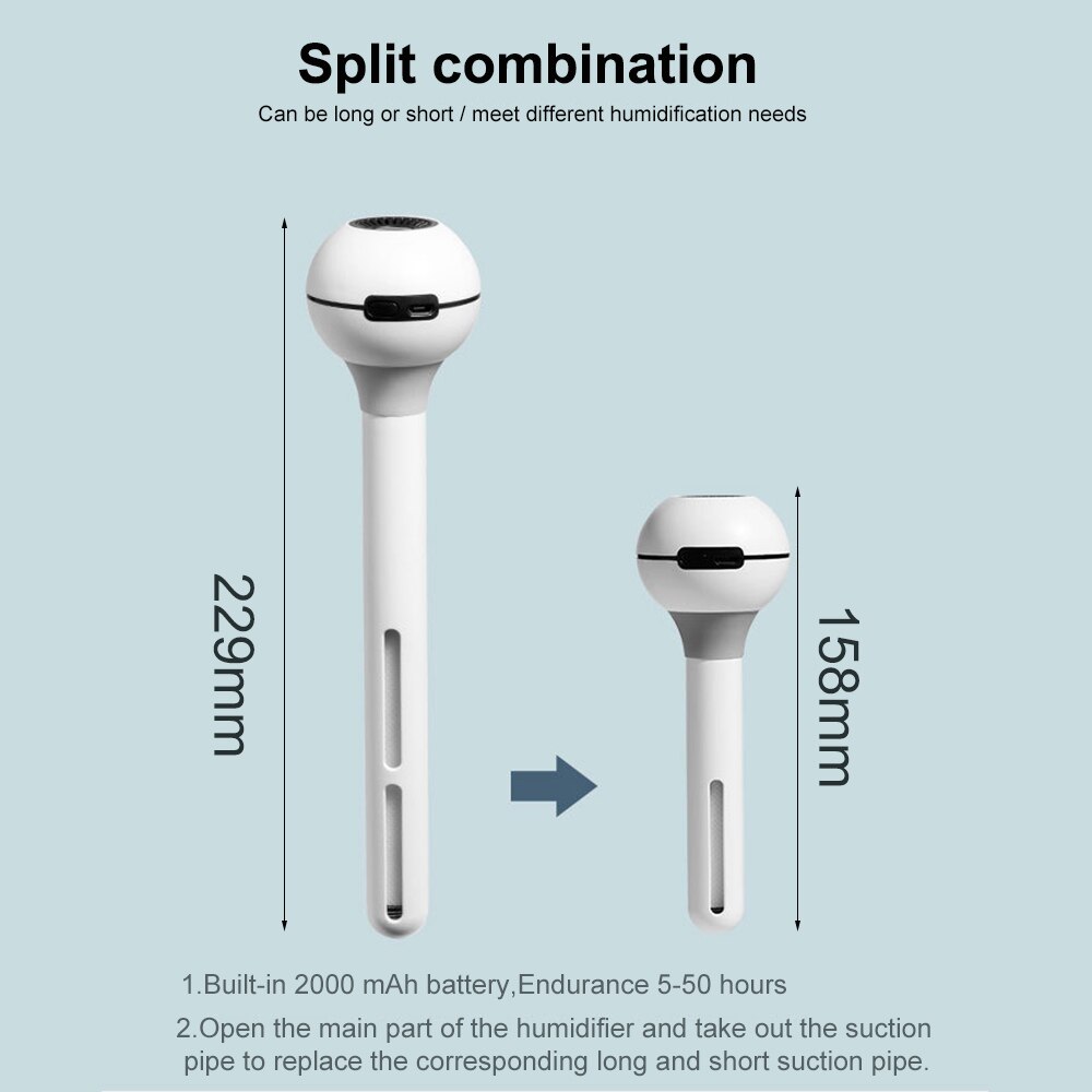 Humidifier Portable Ultrasonic Mist Maker Aroma Diffuser Adjustable Height Donut For Home Office Air Humidifiers USB