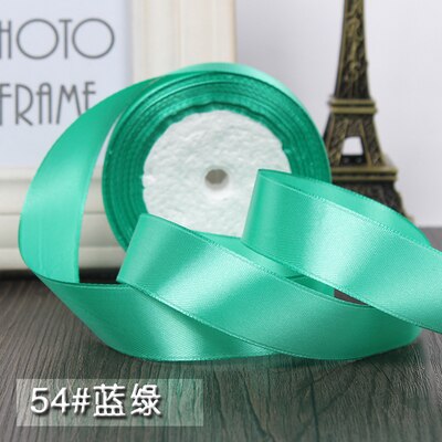 Ruban en Satin de soie Tiffany bleu 22 mètres | Papier décoratif pour fête de mariage, tissu de couture pour noël, bricolage à la main: Tiffany blue 25mm