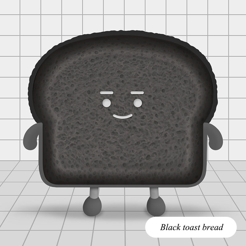 Nette Toast Brot Plüsch Kissen Plüsch Spielzeug Schwarz Brot Ananas Brötchen Schokolade Soße Erdbeere Marmelade Toast Brot Weiche Angefüllte Spielzeug: S / C-Schwarz Brot