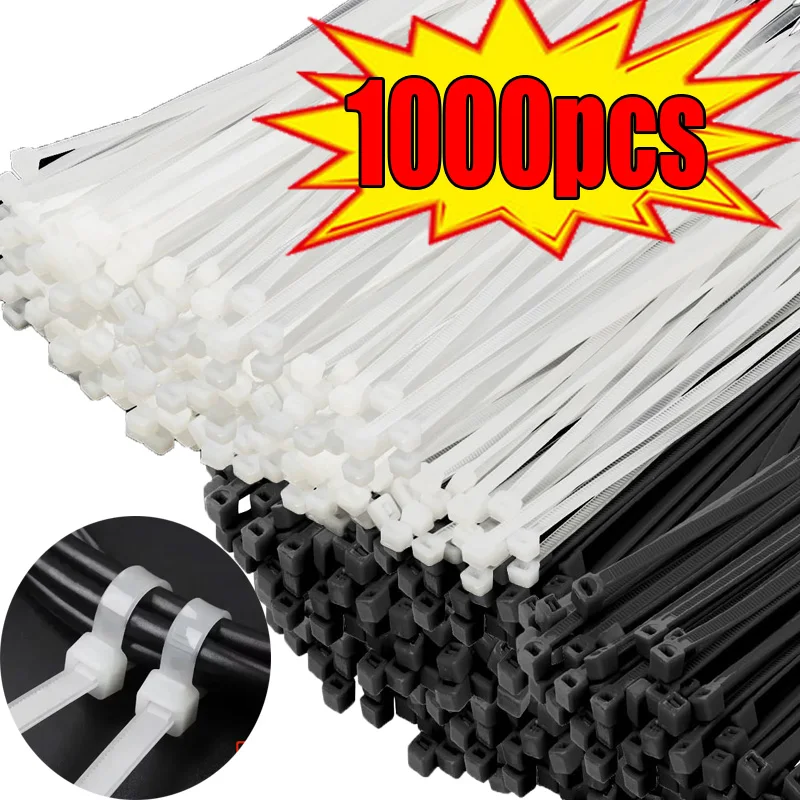Collar de sujeción de plástico, brida para cables, sujeción para cables antiarañazos, Cable de sujeción, Velcro, autobloqueo, bridas para cables de nailon