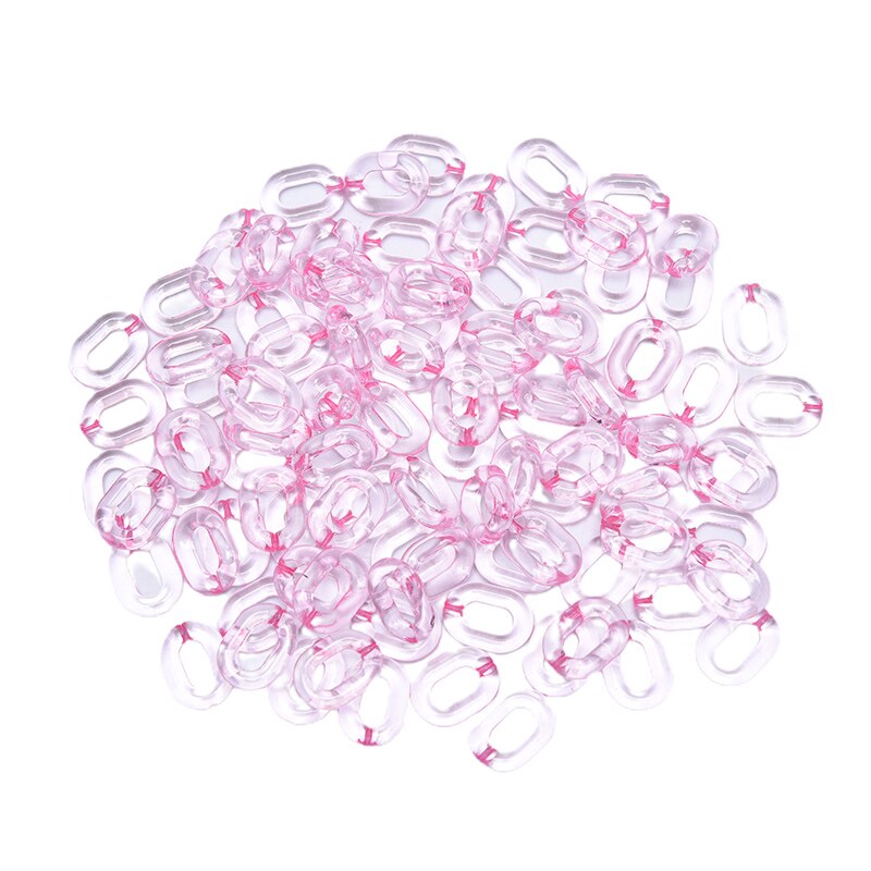 100Pcs Acrylic Chain Connectors - 20x14mm Candy Color Combination - DIY Glasses Chain Jewelry Accessories: Pink