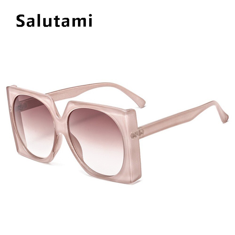 Sorte firkantede solbriller til kvinder mærke solbriller mænd ovseize vintage gradient nuancer dame  uv400 goggle: Champanage te