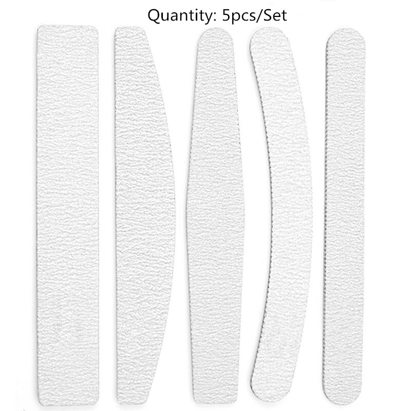 5pcs/Set Nails Files For Manicure 100/180 Thick Boat Sandpaper Durable Nail Buffer Grit Sand Fing Nail Art Tools Accessories: SET