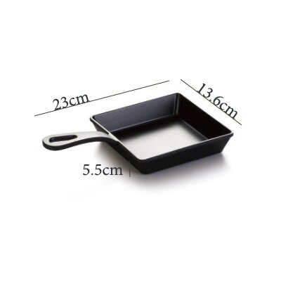 Melamine keuken party display plaat met handvat cookie dienblad zwart kleur schotel: M321122