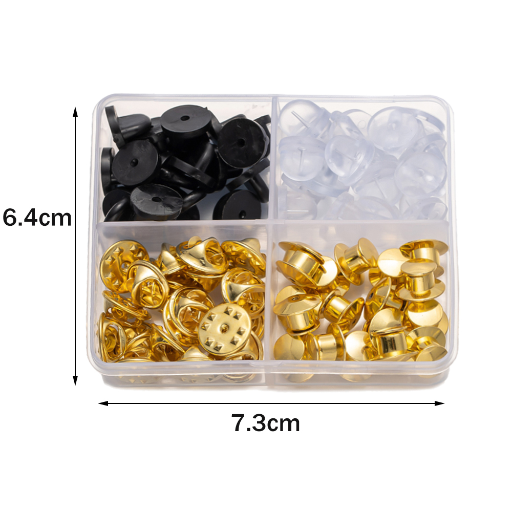 45Pcs/Box Metal Safety Locking Pin Back Brooch Badge Holder Butterfly Pins Badge Clasps DIY Jewellery Making Craft Accessories