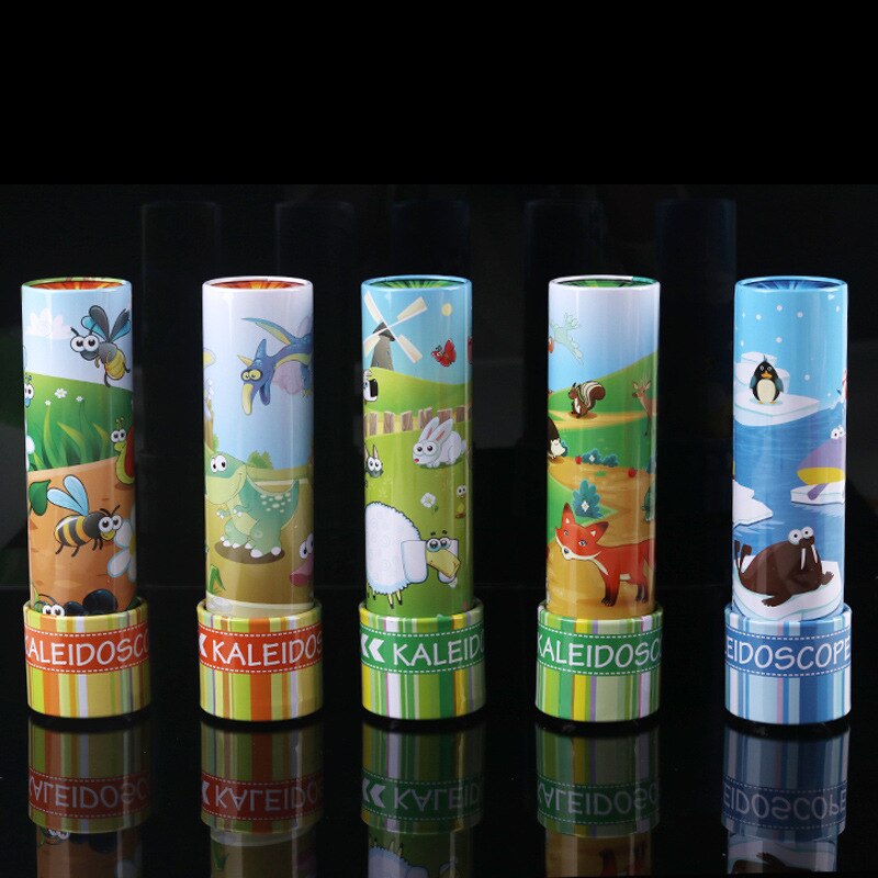 Cute Cartoon Rotating Kaleidoscope Iron Material Shell Rotatable Kaleidoscopes Kid Fancy Colored World Children Autism Toy (S5