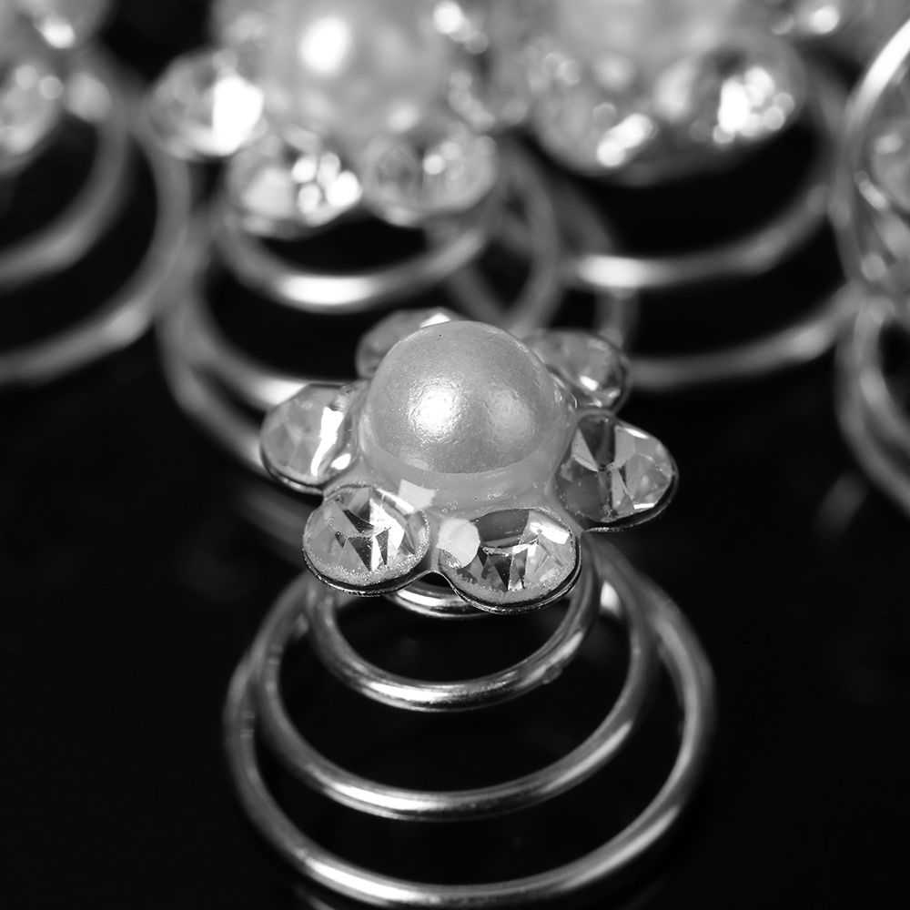 12 stuks strass haaraccessoires bruidshoofdtooi spiraalvormige clips haarspelden hoofddeksel
