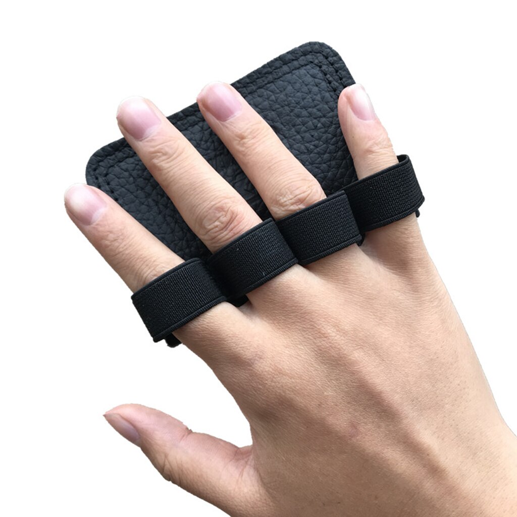 Leather Weight Lifting Palm Grips Strength Training Gym Hand 4 Finger Gloves Workout Fitness Glove Palm Protection for Women Men