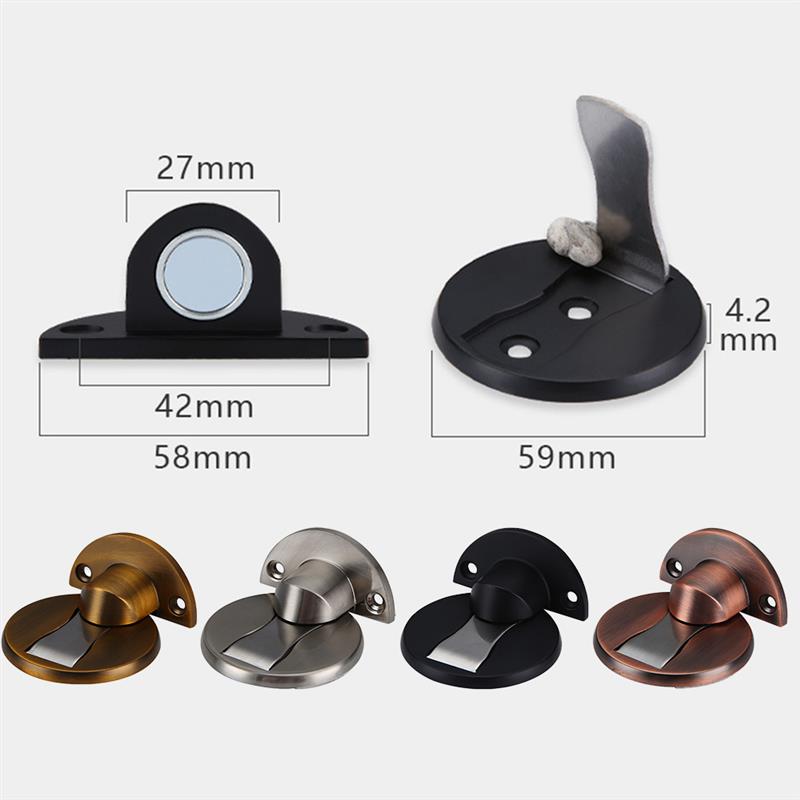 Stainless Steel Magnetic Door stopper Modern magnet Hidden Door Stops Holders Catch Floor Nail-free Doorstop Furniture Hardware