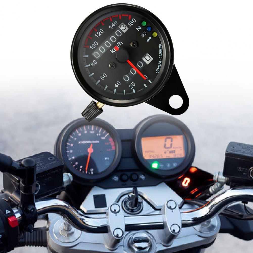 Snelheidsmeter Afgeronde 12V Dual Speed Meter Motorfiets Snelheidsmeter Kilometerteller Voor 12V Motorfiets