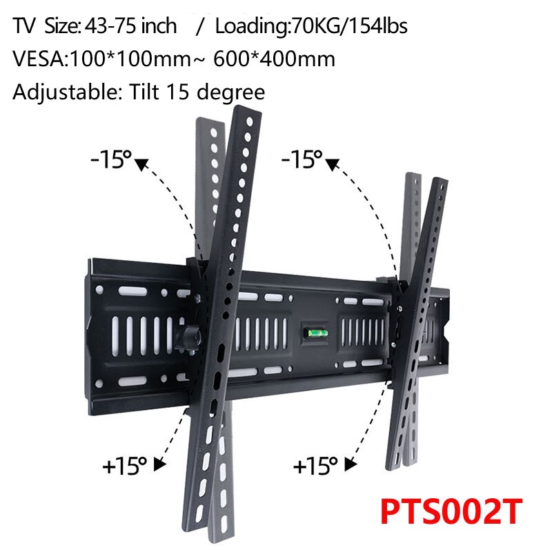 Universal Wall Mount Tilt Swivel Bracket TV Rack for TV 32-75 Inch LCD/LED Plasma TV Mount Up To VESA 600x400mm and 154lbs: PTS002T