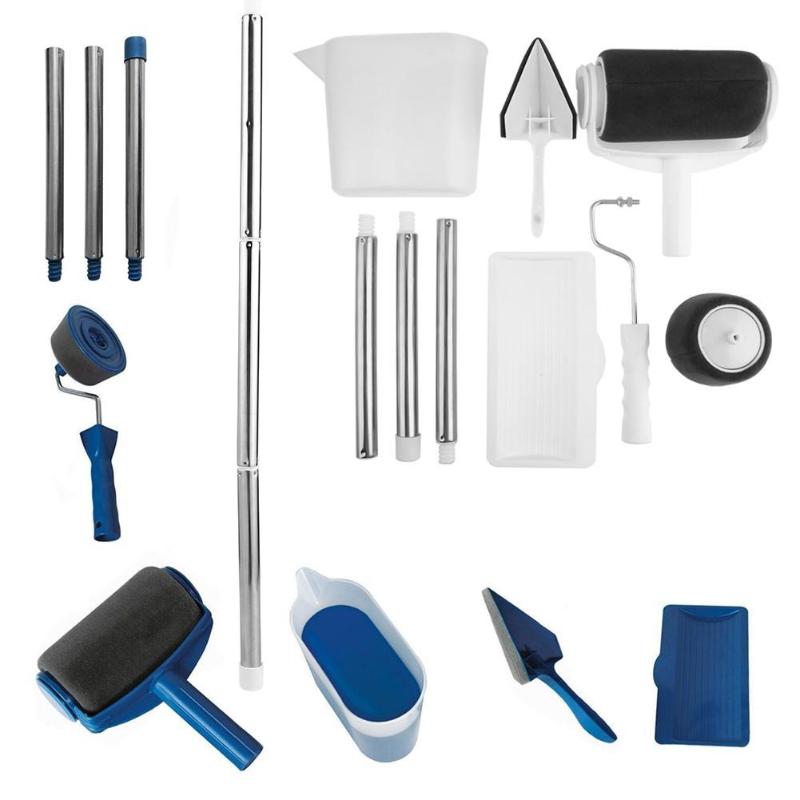 8pcs/Set Multifunctional Paint Runner Pro Roller Brush Tools Set Paint Roller Set Room Wall Painting Brushes Set Home DIY Tool