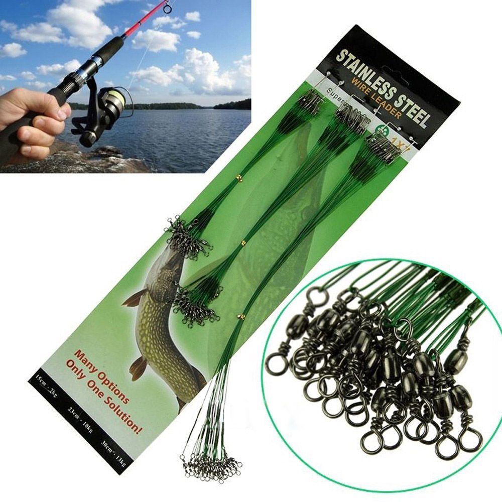 30.86 lbs ciągnąć 20 sztuk przynęty hak ślady stalowe druty bezpieczeństwa pstryknąć obrotowe krętliki trwałe praktyczne linka wędkarska na zewnątrz