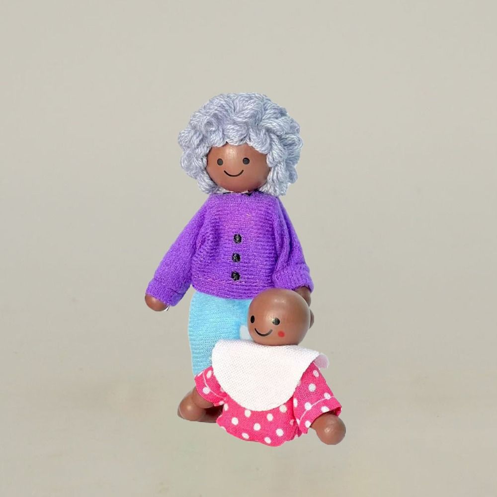 8 pièces/ensemble Simulation meubles en bois figurines miniatures raconter des histoires Mini bois famille Miniature personnes mobiles