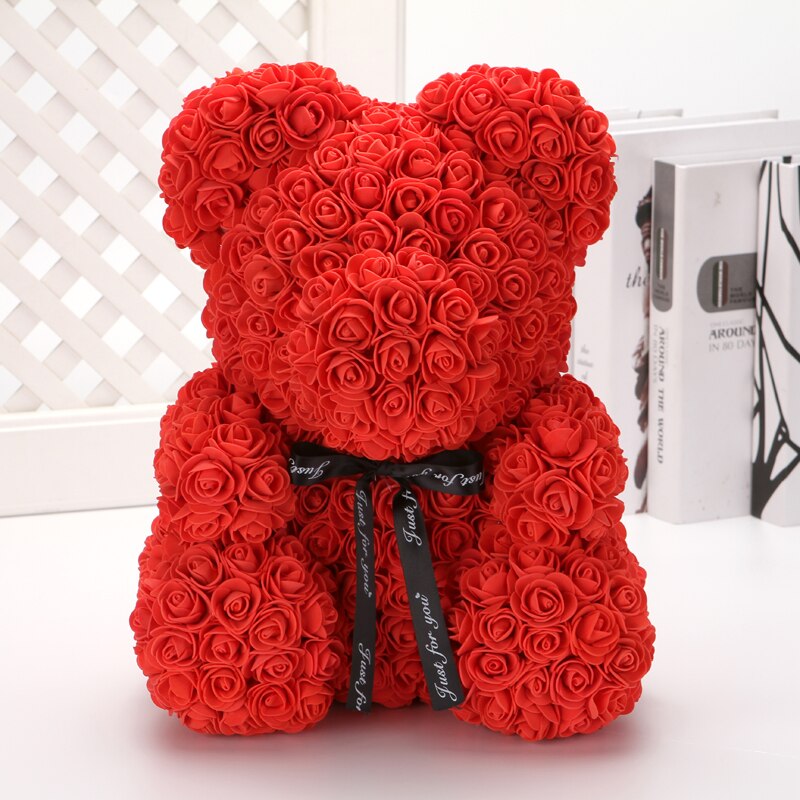 Bamse af roser valentinsdag boligdekoration tilbehør bryllup dekorative blomster jul kæreste: 21 40cm