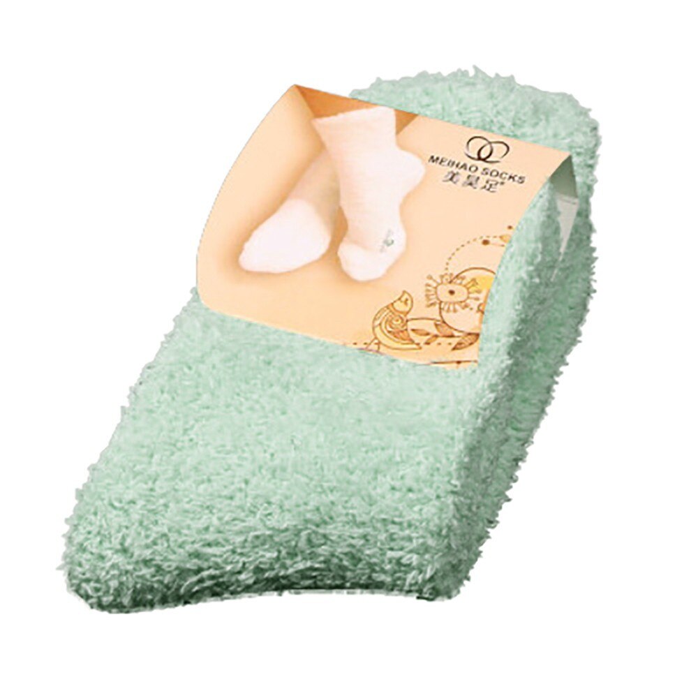 Home Women Girls Soft Bed Floor Socks Warm Winter Pure Color Fluffy Socks Floor Carpet Solid Color Женские Носки: GN