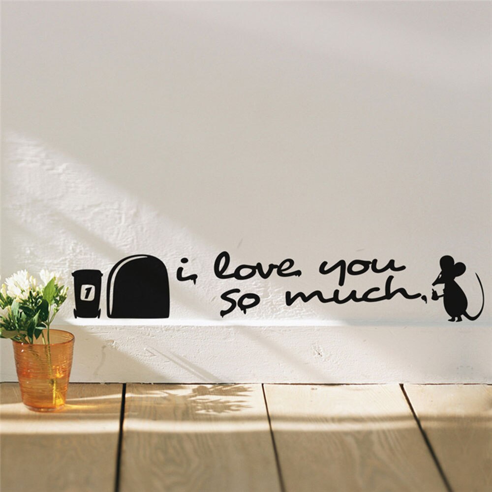 1pc grappige verwijderbare cartoon muizengat muurstickers zwarte muizen patroon diy plint sticker trap muurschildering kamerhoek ornament