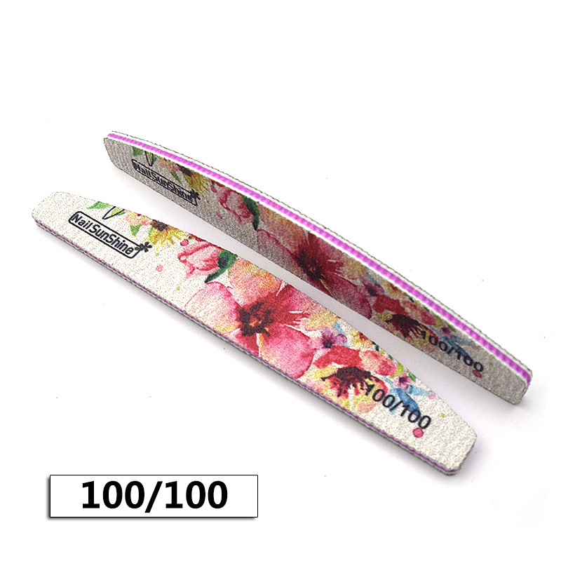6Pcs Thick Nail File 80/100/150/180/240/320 Sanding Buffer Block Double Sided Flower Nail File For Gel Polish Manicure Tool: 100 100