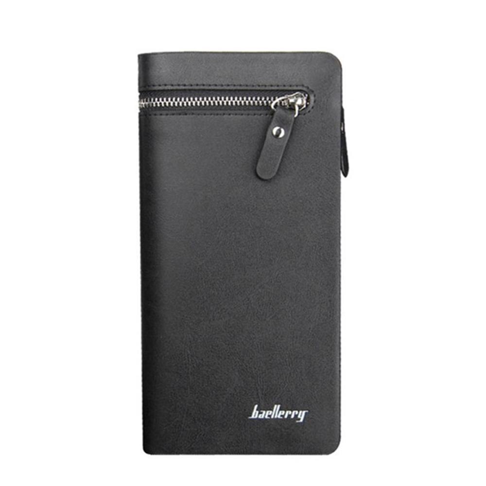 Baellerry Männer Brieftaschen PU Leder Reißverschluss praktisch Tasche Brieftasche Karte Halfter England Stil Männlichen Brieftasche Schwarz oben Männer Brieftasche: Schwarz