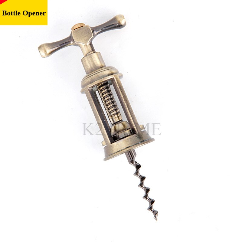 1 pcs Retro Rode Wijn Flesopener Zinklegering Corkscrew Cork Puller Remover Champagne Opener Wijn Opener Antiek Brons