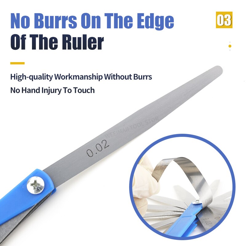 15150a17 comprimento medidor de medição métrica calibre de espessura gage conjunto lâmina gap válvula de enchimento calibre de feltro para ferramentas de layout de medição de espessura