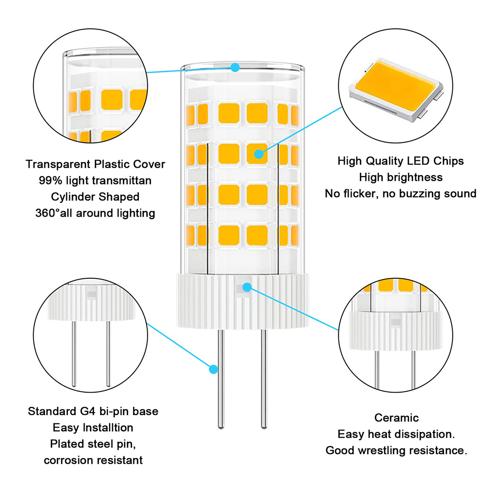 Ampoule Led tubulaire G9 G4 E14, 2 pièces, 220V 3W 5W 7W, en céramique 2700K 6000K, lampe à lave sel, ampoules de remplacement pour maison Docor