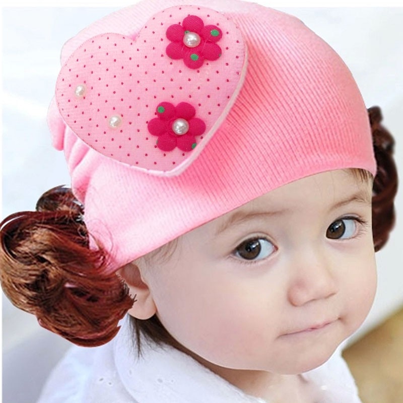 Acessórios para o cabelo do bebê amor coração crianças infantil faixa de cabelo headwear peruca chapéu pk acessórios para o cabelo