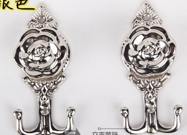 2pcs! Retro rose door wall Tassel hooks holder hanger curtain accessories home decoration.: B