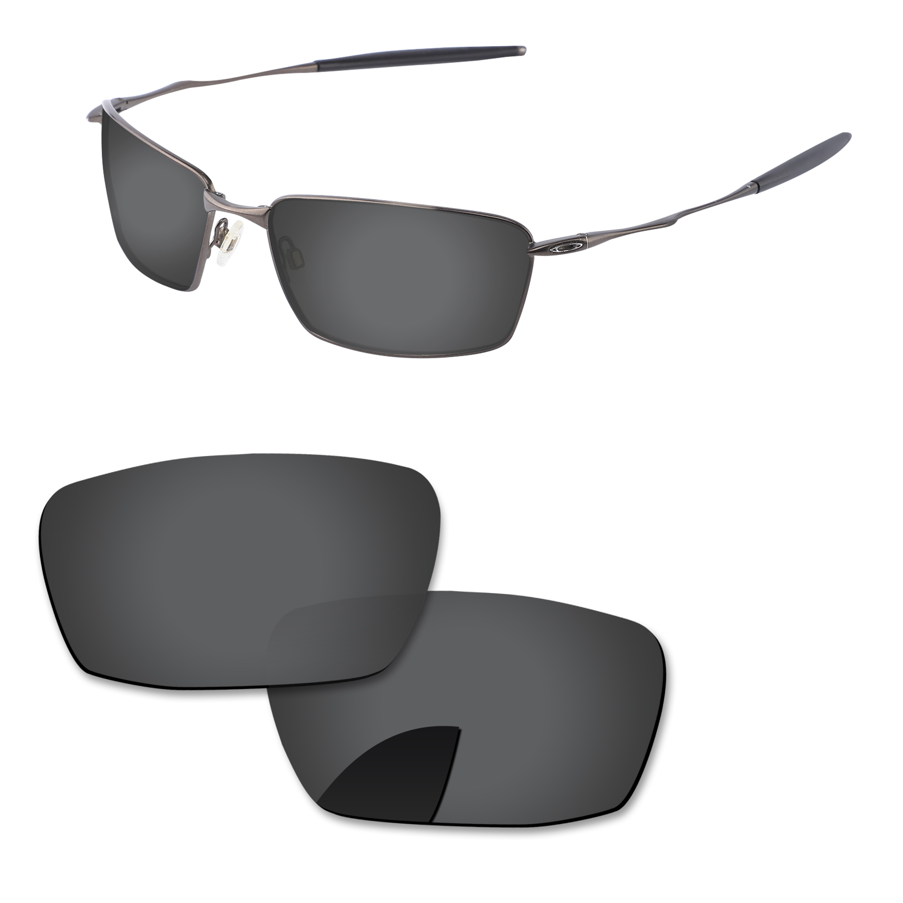 Alphax Vervanging Lenzen Voor-Oakley Vierkante Snorhaar Zonnebril Gepolariseerde-Meerdere Opties: Black Grey