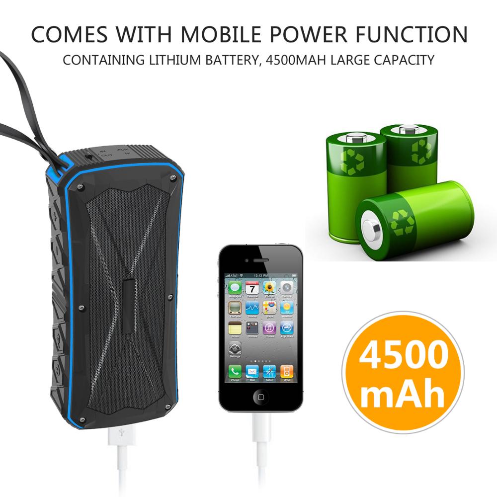 20w tragbare bluetooth-lautsprecher für den außenbereich, wasserdicht,  ip66 powerbank-lautsprecher, kabelloser stereo-sound, musik-player, unterstützung für tf-karte, aux