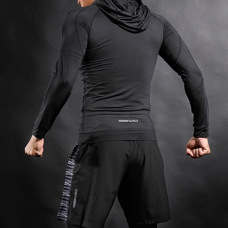 Chaqueta de entrenamiento para hombre, ropa deportiva con capucha, cárdigan para correr, cortavientos de secado rápido, Sudadera con capucha de manga larga para gimnasio