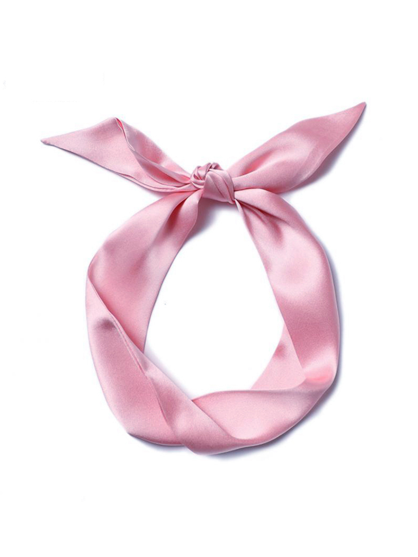 Mulher lenço de seda magro longo tira de cabelo fita de seda pequeno pescoço cachecóis saco alça fita lenço senhoras gravata 4cm * 90cm: Rosa