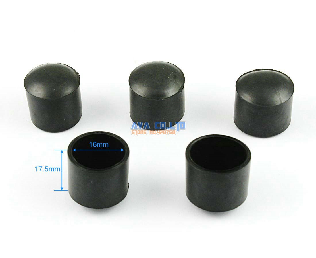 100 Pieces 16mm Round Rubber Furniture Chair Table Leg Cover Floor Protector
